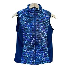 Eddie Bauer First Ascent Stormdown 800 Down Puffer Vest Blue/pink ~Wmns XS